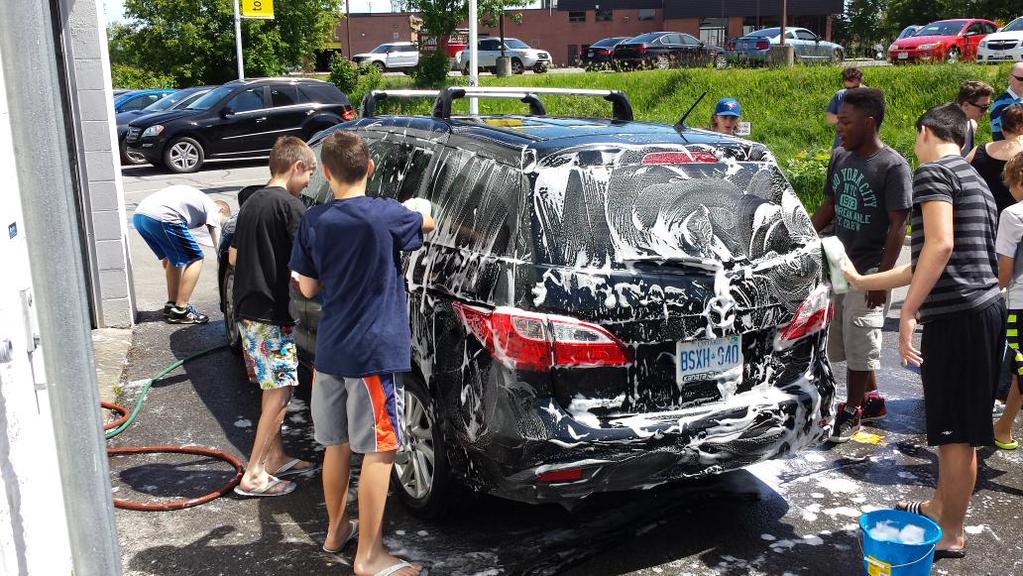 Somewhere under those suds there's a car. Nicely done Warriors! That's the way to give back to your community!